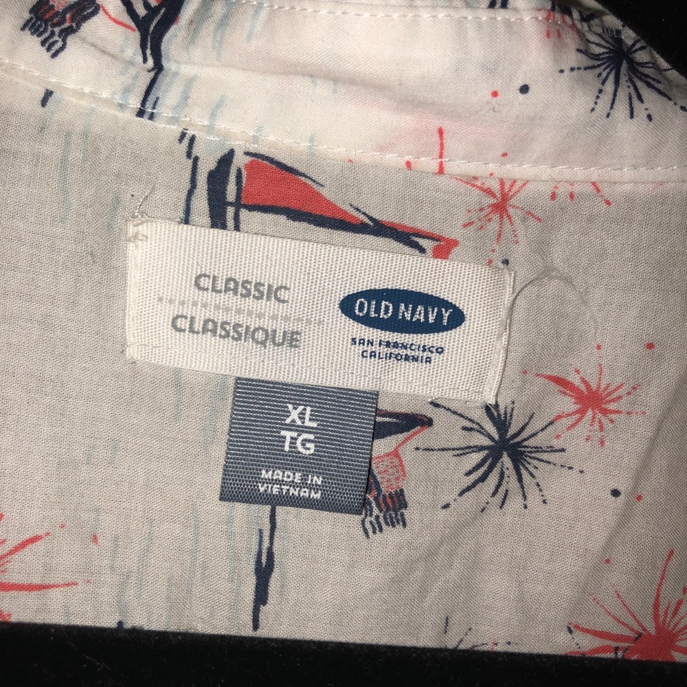 Red, white and Blue Fireworks Button Down - Picture 3 of 4